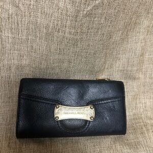 Michael Kors Black Wallet with Gold Accents